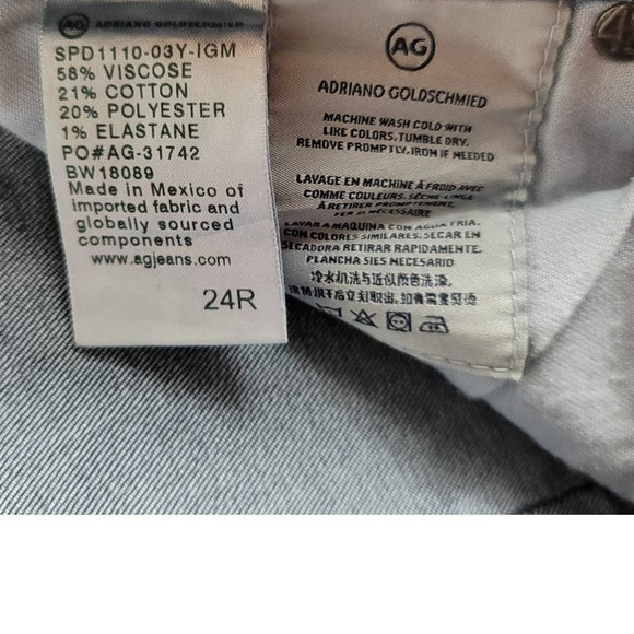 Adriano Goldschmied Medium Wash Whiskering The Stilt Skinny Jeans 24R - Picture 4 of 4